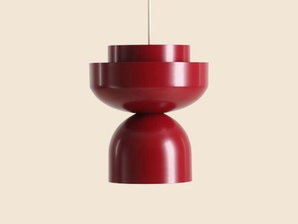 Hängelampe Metall Rot rund B:23 cm E27 stilvoll elegant