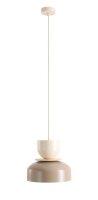 Hängelampe Metall Creme Beige rund B:30 cm E27 elegant