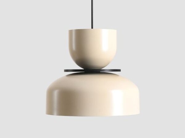 Hängelampe Metall Creme rund Ø30 cm E27 dekorativ