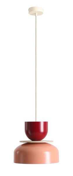 Hängelampe Metall Rot Koralle B:30 cm rund E27 elegant
