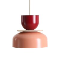 H&auml;ngelampe Metall Rot Koralle B:30 cm rund E27 elegant