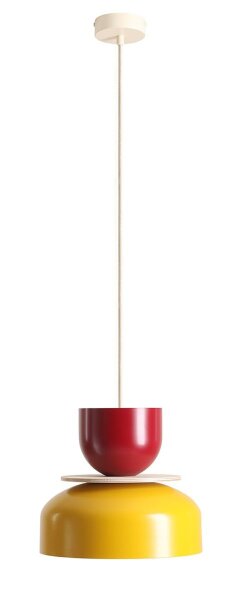 Pendelleuchte Metall Rot Gelb B:30 cm rund E27 stilvoll