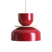 H&auml;ngelampe Metall Rot Modern B:30 cm rund E27 stilvoll
