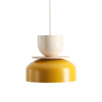 Pendelleuchte Metall Gelb Creme B:30 cm rund E27 Modern