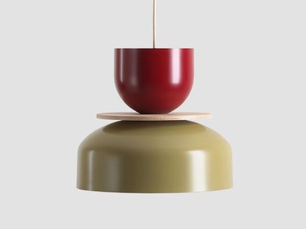 Pendelleuchte Metall Rot Grün Ø30 cm rund E27 Modern