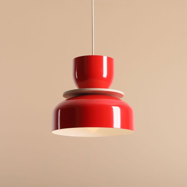Hängelampe Metall Rot Modern Ø30 cm rund E27 elegant