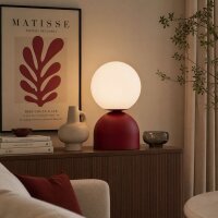 Runde Tischleuchte Rot Metall H:52 cm E27 blendarm