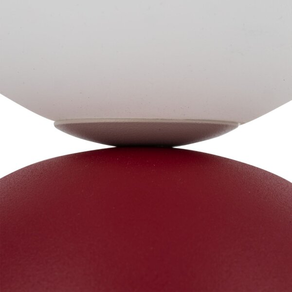 Runde Tischleuchte Rot Metall H:21 cm klein G9 blendarm