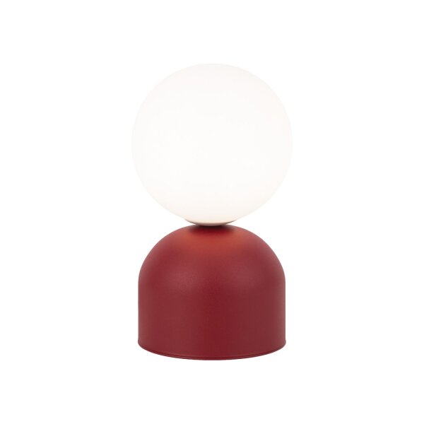 Runde Tischleuchte Rot Metall H:21 cm klein G9 blendarm