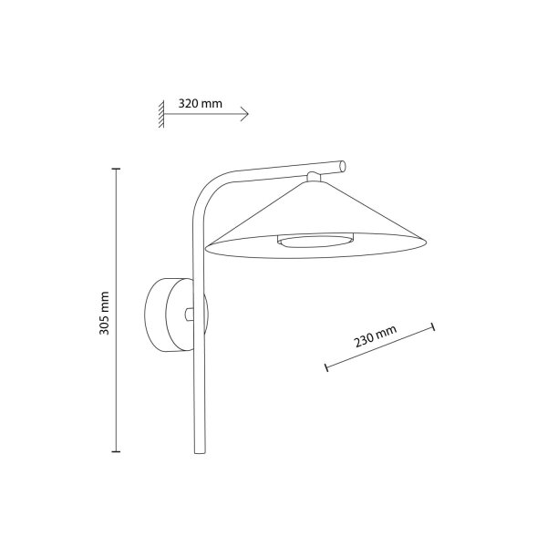 Wandlampe Metall Rot Arm Modern H:30,5 cm GX53 inkl.