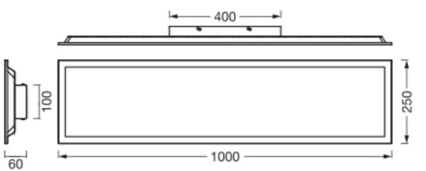 LED Deckenlampe Schwarz Metall 4000K L:100cm OSRAM