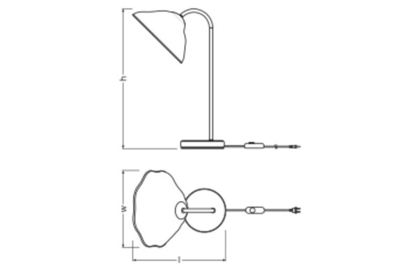Tischleuchte dimmbar Weiß Pappmaché E14 H:46 cm OSRAM