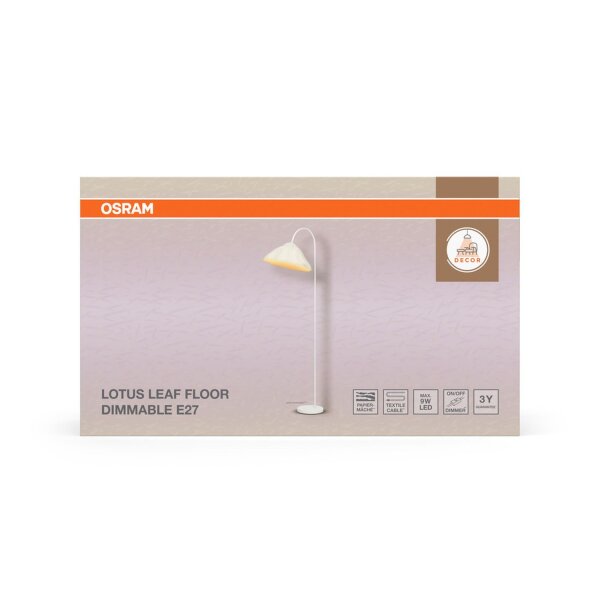 Stehleuchte dimmbar Pappmaché E27 H:153 cm OSRAM