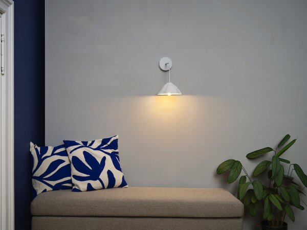 Wandlampe Weiß Pappmaché E14 B:21,9 cm modern OSRAM