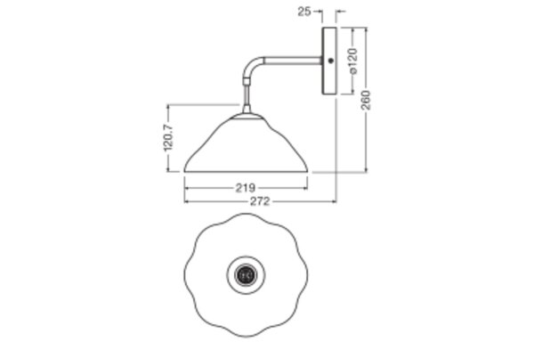 Wandlampe Weiß Pappmaché E14 B:21,9 cm modern OSRAM