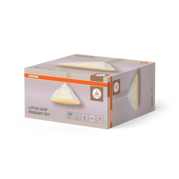 Hängelampe Weiß Pappmaché E27 Ø39,6 cm modern OSRAM