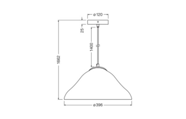 Hängelampe Weiß Pappmaché E27 Ø39,6 cm modern OSRAM
