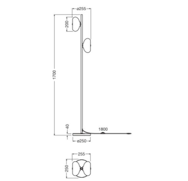 Stehleuchte Gold Metall Glas E14 H:170 cm OSRAM
