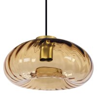 Pendelleuchte Gold Stahl Glas E27 &Oslash;28 cm blendarm...