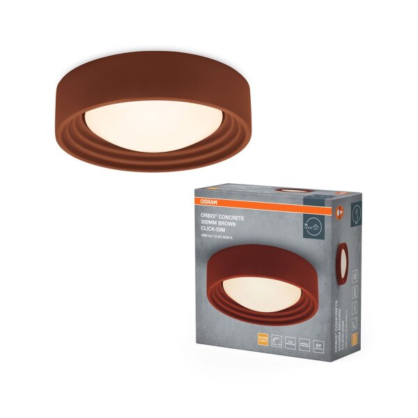 LED Deckenleuchte Click-DIM Braun Beton 3000K OSRAM