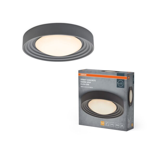 LED Deckenlampe Grau Beton 3000K Ø50cm modern OSRAM