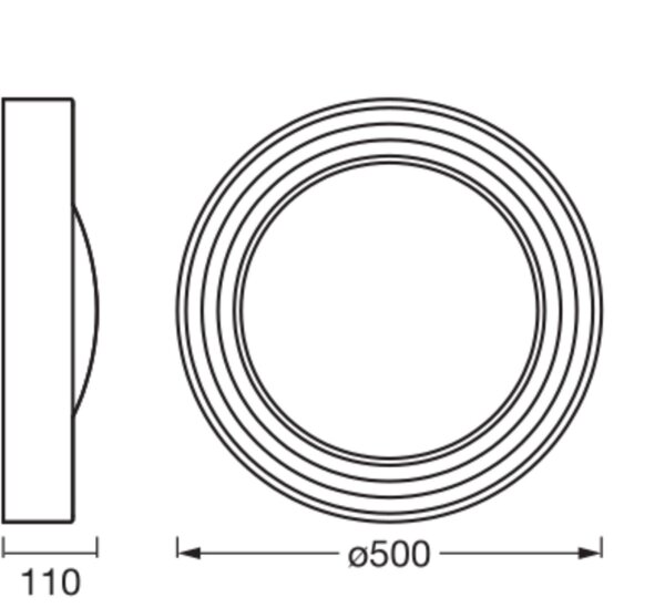 LED Deckenlampe Grau Beton 3000K Ø50cm modern OSRAM
