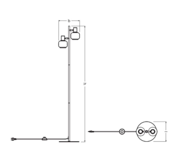 Stehleuchte verstellbar Glas Metall E14 H:140 cm OSRAM
