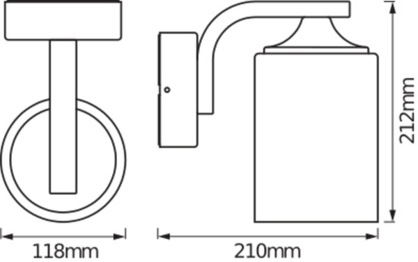 Wandleuchte Weiß Aluminium Glas IP43 E27 H:21 cm OSRAM