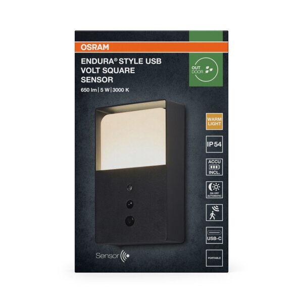 LED Akku Wandleuchte Sensor dimmbar 3000 K IP54 OSRAM