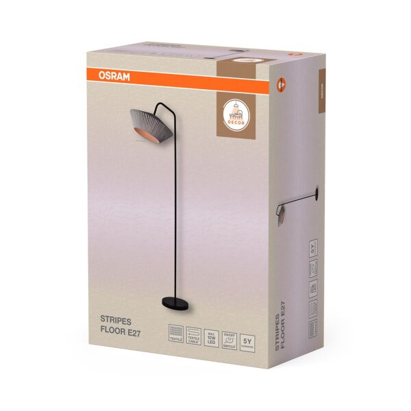 Stehleuchte Dunkelgrau Stahl Schwarz E27 164 cm OSRAM