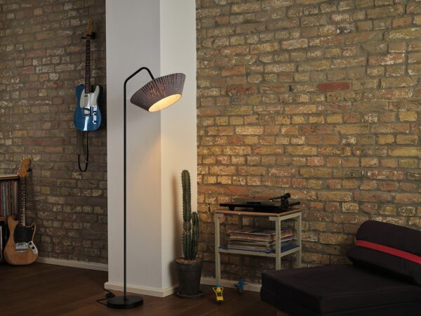 Stehleuchte Dunkelgrau Stahl Schwarz E27 164 cm OSRAM