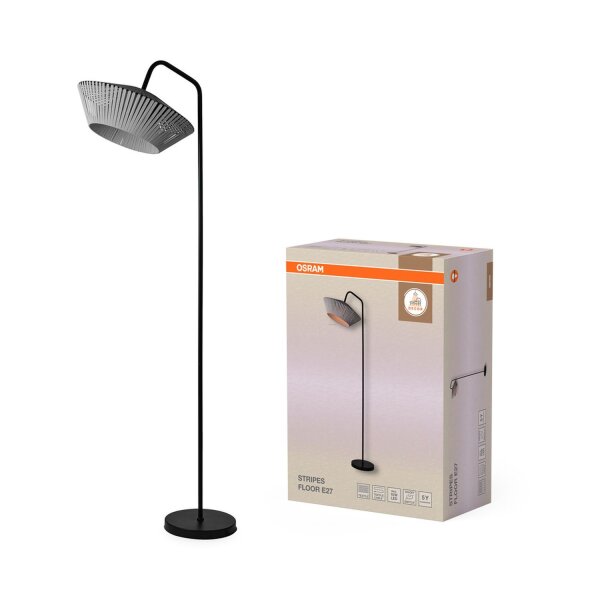 Stehleuchte Dunkelgrau Stahl Schwarz E27 164 cm OSRAM