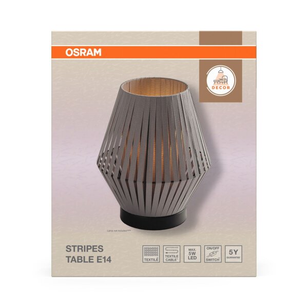 Tischleuchte Dunkelgrau Stahl E14 H:24,5 cm OSRAM