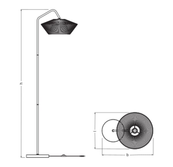 Stehlampe Schwarz Stahl Beige E27 H:164 cm OSRAM