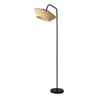 Stehlampe Schwarz Stahl Beige E27 H:164 cm OSRAM