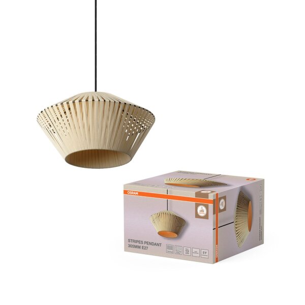 Pendelleuchte Schwarz Beige E27 Ø30,5 cm OSRAM