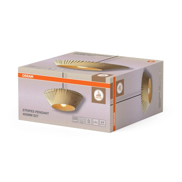 Hängelampe Schwarz Beige E27 Ø40,5 cm modern OSRAM
