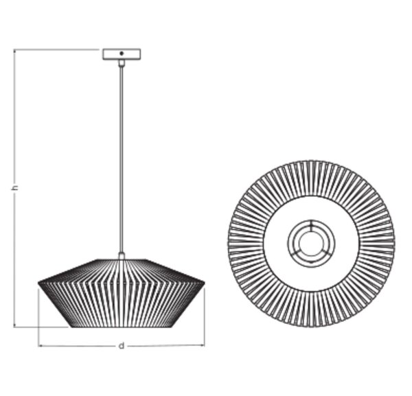 Hängelampe Schwarz Beige E27 Ø40,5 cm modern OSRAM
