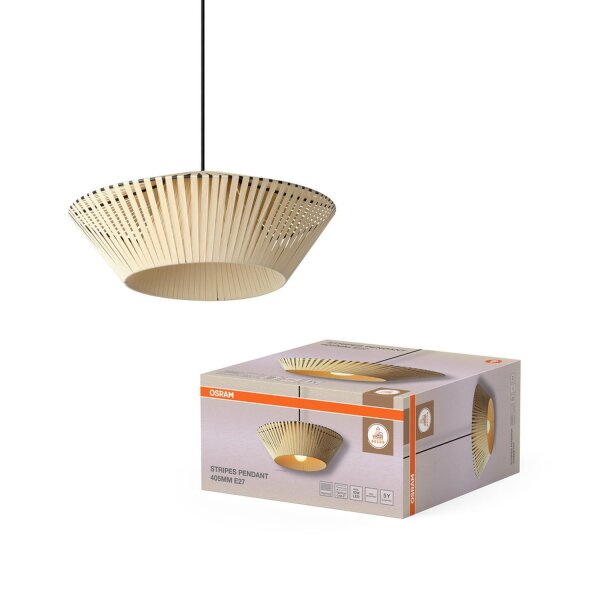 Hängelampe Schwarz Beige E27 Ø40,5 cm modern OSRAM