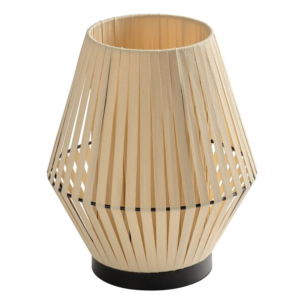 Tischleuchte Schwarz Stahl Beige E14 H:24,5 cm OSRAM