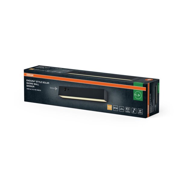 LED Solar Wandlampe Metall dimmbar 3000 K IP54 OSRAM