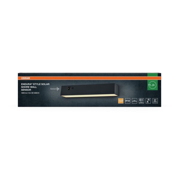 LED Solar Wandlampe Metall dimmbar 3000 K IP54 OSRAM