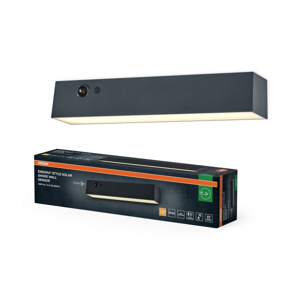 LED Solar Wandlampe Metall dimmbar 3000 K IP54 OSRAM