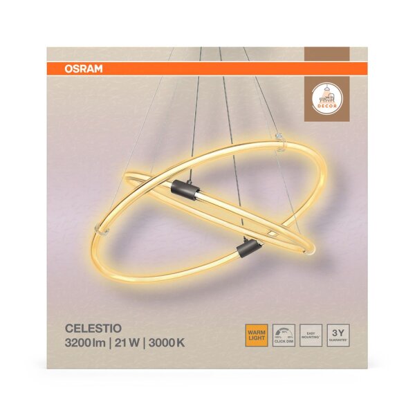 LED Pendelleuchte Dunkelgrau dimmbar L:49,8 cm 3000 K