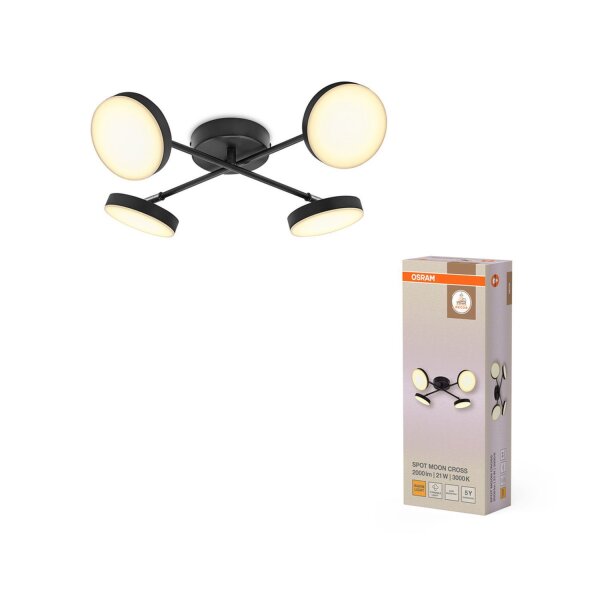 LED Deckenlampe Schwarz Metall 3000 K L:48,2 cm OSRAM