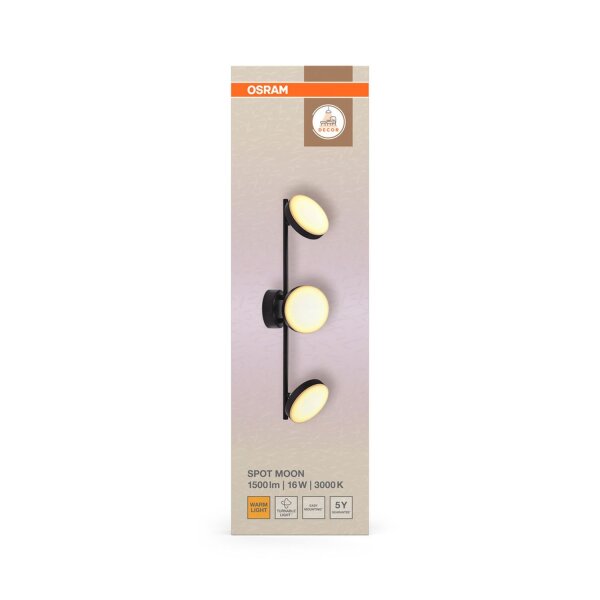 LED Deckenlampe verstellbar Schwarz 3000 K OSRAM