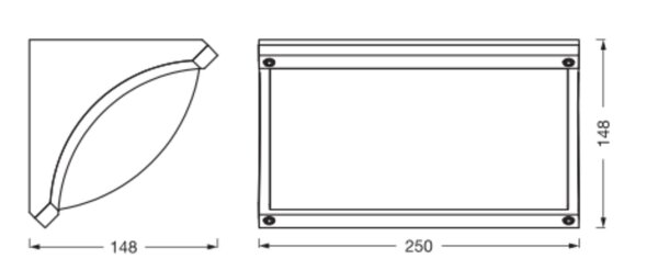Wandleuchte Dunkelgrau Aluminium IP54 E27 B:25 cm OSRAM