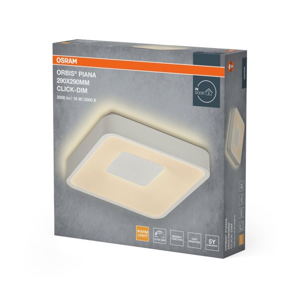 LED Deckenleuchte Click-DIM Weiß 3000 K L:29cm OSRAM