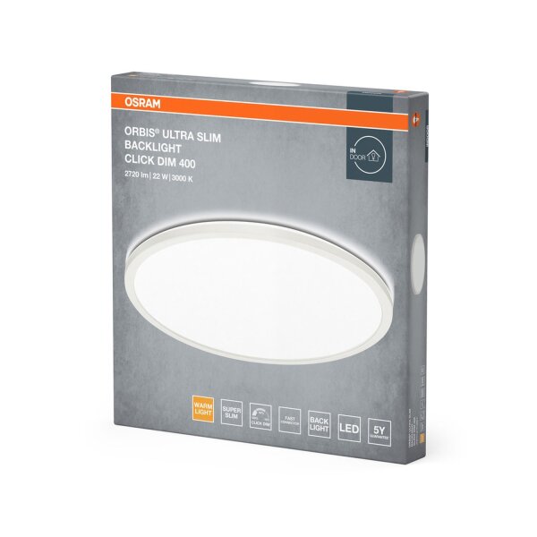 LED Deckenlampe Click-DIM Weiß Metall 3000K Ø40cm OSRAM