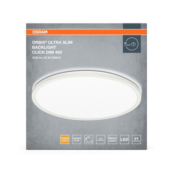 LED Deckenlampe Click-DIM Weiß Metall 3000K Ø40cm OSRAM